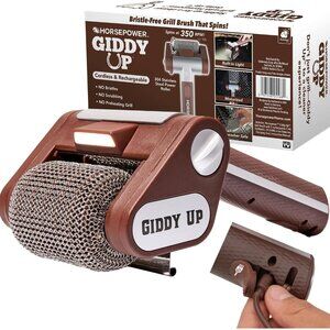 HorsePower Giddy Up Grill Cleaner AS-SEEN-ON-TV! – Cordless, Rechargeable